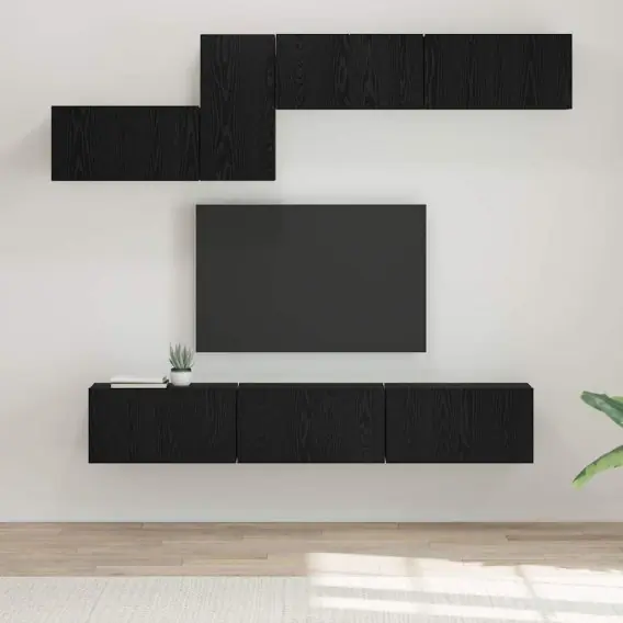 Zestaw szafek RTV 7 pcs Czarny dąb 60 x 30 x 30 cm Lumarko! - Hurtownia wielobranżowa Lumarko Wybór klientów